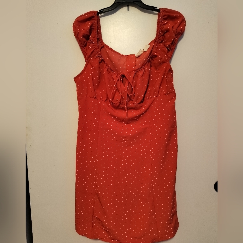 Levis Orange Polka Dot Dress, Size Large. 🧡